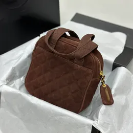 Einfache Mode Womens Handtasche Retro Square Lunch Box Bag Ikone Reißverschluss Anhänger Leder Luxus Unterarmtasche Tasche Make -up -Koffer Designer Süße Prinzessinbeutel 19x19x8cm