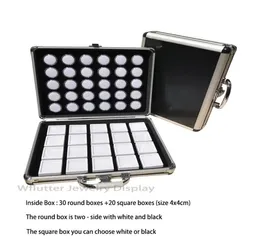 Portable Aluminum Travel Gem Box Gemstone Storage Case Jewelry Tray Stone Holder WIth Plastic Round and Square Diamond Boxes1032762