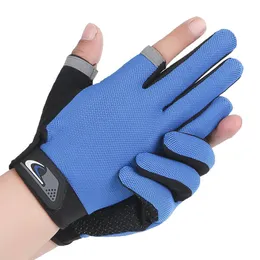 Five Fingers Gloves 1 Pair Fishing 2 Cut Sport Cycling Mitten Men Women Breathable Antislip Antiskid Wear for Pesca Fitness 230823