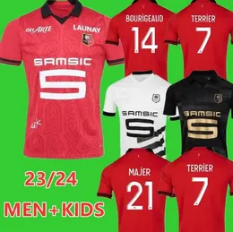 Men Kids 2023 2024 Stade Rennais Soccer Jerseys Rennes 23 24 Sulemana Bourigeauous Terrier Doku Guirassy Majer Aguerd Traore Football Func