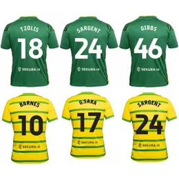 2023/24 Norwich Soccer Jerseys 2024 Sainz #8 Gibbs #9 Sargent G.Sara Minom Męs #10 Barnes McLean Home Away Away koszulki