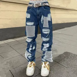 男性Sジーンズ2023ロパグランジY2Kストリートウェアバギーリッピングパンツ男性衣類