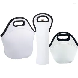 Storage Bags 5 PCS Sublimation Thermal Neoprene Portable Outdoor Lunch Bag Shopping Wine Bottle Cover DIY For Transfer