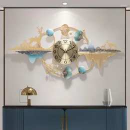 Relógios de parede 2023 Fashion Home Quartz Clock Art Decorative Living Sala Criativo Relógio Exclusivo Luxo Luz Elegante