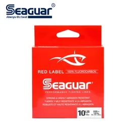 Linha de tranças Seaguar Red Label Ocarbon 6lb 20lb 160 180m Teste Fibra de carbono de fibra de carbonato Linhas de fio de fios de carpa 230822