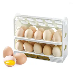 Storage Bottles Fridge Shelf Egg Holder Flipping 3-Layer Rack For Side Doors Kitchen Gadget Eggs Organization Space-Saving