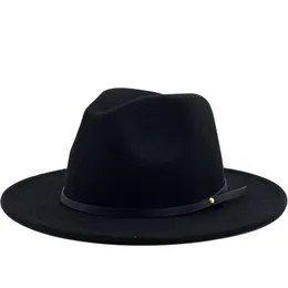 Wide Brim Hats Bucket 545660CM Women Men Wool Vintage Gangster Trilby Felt Fedora Hat With Gentleman Elegant Lady Winter Autumn Jazz Caps 230822