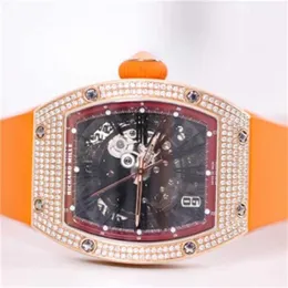 Famosi orologi da polso svizzeri Richarmilles Orologi meccanici automatici Rm023 Orologio unisex in oro rosa 18 carati con diamanti Orologio svizzero automatico di lusso per il tempo libero SKSZP