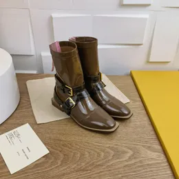 Stretchy Neoprene Flats Ankle Boots Patent läder blixtlåsspännen