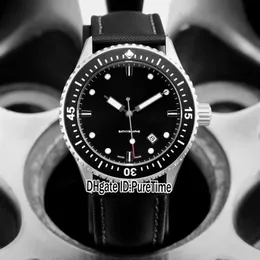 Новые пятьдесят сами 50 Fathoms Bathyscaphe 5000-1110-B52A Стальной корпус черный циферблат автоматические мужские часы Nylon Leather Watch Puctime 1920