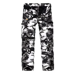 Men's Pants HoHigh quality men's jeans camouflage hunting pants multi-pocket men's army pants without belt 230823