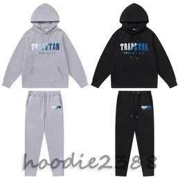 Tracksuit-2 Två färger och flera tryck Rainbow Gradient Letters Cartoon Tiger-Head Brodery Hoodie and Pant Pant Pant Sport Casual Suit High Quality 1007
