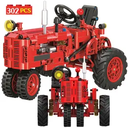 Blocks City Classic Old Fashioned Tractor Car Building Block Walking Tractor Truck Brick DIY Toys for Children Boys 230823