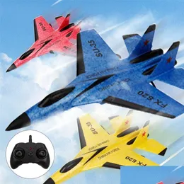 Electric/RC Aircraft ElectricRC SU35 RC Remote Control Airplane 2.4G Fighter med lampplan Glider Epp Foam Toys Kids Gift Drop Del DHM5Y