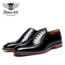 Klänningskor Desai män klädskor oxfords äkta läder italienska formella skor för man fest klassisk svart hög koreansk 230824