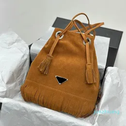 Damen Designer Leder Quasten Bucket Bag Schulter Mode Vintage Gurt Geldbeutel Handtasche Tasche Luxushandtaschen
