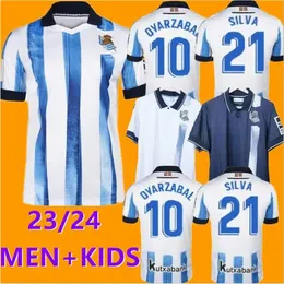 Real Sociedad 2023 Soccer Jersey Sorloth Oyarzabal Silva Football Shirt 23 24 Illarra Merino Carlos Fdez Camiseta Take Kubo Barrene Brais Oyarzabal Men Kids Uniform