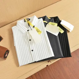 man extremely austere casual ice silk polyamide striped longsleeved shirt