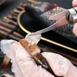 Multi-functional Stainless Steel De-shrimp Line Knife Peeling Shrimp Intestine Opener Kitchen Cleaning Shrimp Intestine Cutting HKD230824