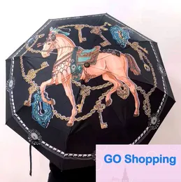 Partihandel designer paraplyer lyx automatiskt regn paraply kvinnor män vikning uv skydd solskade toppkvalitet