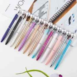 wholesale 21 Colors Metal Ballpoint Pen Student Writing Pearl Ballpoints Pens Supplies School Business Office Signature Stationery BH5032 LL