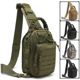 Rucksackrucksäcke Militärische taktische Umhängetasche Sling Rucksack 900D Oxford Männer Outdoor Brust Klettern Camping Angeln Trekking Molle Army 230824