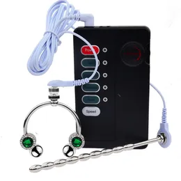 Brinquedos adultos Choque Elétrico Penis Anéis Uretral Plug Electro Sex Cock Ring Estimulador Masculino Masturbadores Sexo Para Homens 230824