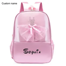 Backpacks benutzerdefinierter Name Ballet Dance Rucksack für kleine Mädchen Ballerina Tasche Personalisierte Kleinkind -Gymnastik -Aufbewahrung 230823