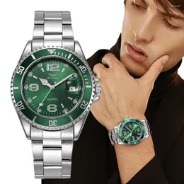 Wristwatches Fashion Luxury 2023 Men's Calendar Sports Waterproof Quartz Watch Business Casual Stainless Steel Men Clock Silicone Watches