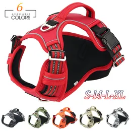 Dog Collars Leashes No Pull Adjustable Pet Harness Vest With Handle For Medium Large Dogs 1000D Oxford Cloth Reflective Training 230823