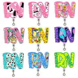 10 PCs/Lot Fashion Key Rings Scrub Life Registrierte Krankenschwester Acrylverengung Versenkbares medizinisches RN -Abzeichenhalter Krankenschwestern Ärzte ID JAME KARTE FÜR DEN Accessoires des Gesundheitsarbeiter