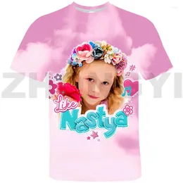 Męskie koszulki Rosja jak Nastya Tshirt Teens Girls 3D O-Neck Anime Fashion T-Shirt TOPS TEE Streetwear Owwony koszulę