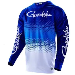 Camisas de ciclismo Tops Verão manga longa camisa de motocross azul mountain bike mtb Racing Team Road Sports Jersey 230824