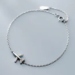 Bağlantı bilezikleri moda temiz zirkon uçak cazibesi bileziği kadınlar için basit zarif parti mücevher hediyeleri sl670