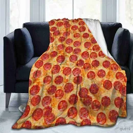 Filtar mat pizza filt plysch termisk sängöverdrag för säng soffa fleece flanell kast filtar mjuk varm tunn quilt födelsedagspresent R230824