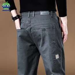 Oussyu Brand Clothing 2023 New Men's Cargo Pants 97％Cotton Solid Color Work Wear Casuary Pant Wide韓国のジョガーズボンMalelf20230824。