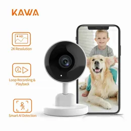 KAWA IP-Kamera 2K WiFi-Sicherheitskamera für den Innenbereich, Baby-/Haustiermonitor, kabellose Überwachung, Smart Home, Nachtsicht, AI-Erkennung, Aktion, HKD230812