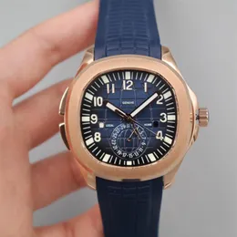 2022 5164 GMT TRAVET TIME MANS MANS WATCH ROSE GOLD Blue DIAL DIAL NOTTER NUMBER THERMERS Rubber Strap 5 Styles Watches PUR312S