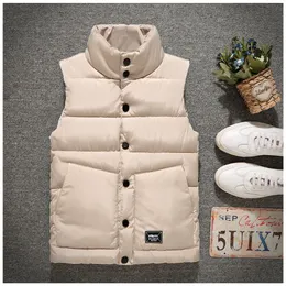 Gilet da uomo in piumino di cotone per uomo e donna autunno e inverno gilet spesso abiti da lavoro gilet sottile con colletto verticale gilet caldo senza maniche 230824