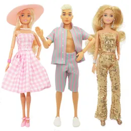 Kawaii 8 Ürünler /Set Moda Bebek Elbise Çocuk Oyuncak Lover Barbie Ken Diy Çocuk Oyunu İçin Ücretsiz Nakliye Dolly Aksesuarları Giyin