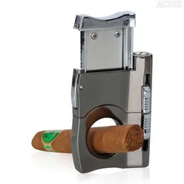 Cross-border new stainless steel multi-function cigar cutter cigar puncher double drill bit puncher cigar cutter