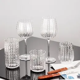 Wine Glasses Exquisite Fashion Glass Pearl Point Red White Water Juice Whiskey Tumbler Home Party Wedding Glassware Set