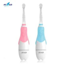 Toothbrush Seago Kids Sonic Electric Toothbrush 2 Mins Smart Timer Children Sonic Tooth Brush Colorful Led Light Brush Waterproof Gift 230824