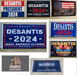 Ron Desantis för president 2024 Val USA Flag 90x150cm 3x5ft Make America Back Keep Florida Free Home Garden Banner Decorations i USA