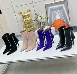 Aquazzuras Heels Bot Designer Velvet zamsz skórzany spacer Buty Buty Kobiety moda najwyższej jakości zimowe style Matignon Bootie High Heel