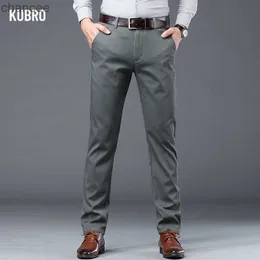 Kubro Men's Lightweight Smart Casuare Looseストレートパンツはすべて韓国語2023ビジネスズボン6カラーオプションStreetwearlf20230824に一致します。