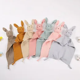 30cm Newborn Waffle Knitted security Blanket Rabbit animal Baby Wrap Muslin Swaddle Blankets Soft Breathable Children Quilt