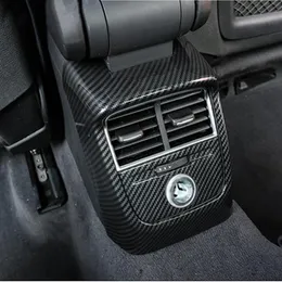 Car Rear Air Condition Outlet Frame Decoration 2pcs Carbon Fiber Type For Audi A3 8V 2014-18 ABS Anti-kick Cover Decals208q
