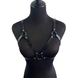NXY BDSM 속박 섹시한 여성 케이지 브라 하네스 가죽 가죽 에로리 에로틱 고딕 스트랩 속옷 가터 나이트 클럽 의류