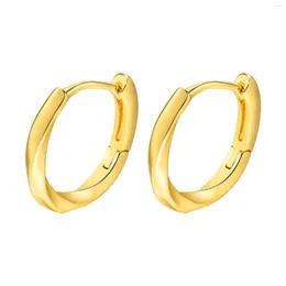 후프 이어링 Mobius 브랜드 소형 라운드 Huggie Earring for Women Gold Plated Stainles Steel Twisted Spiral Jewelry